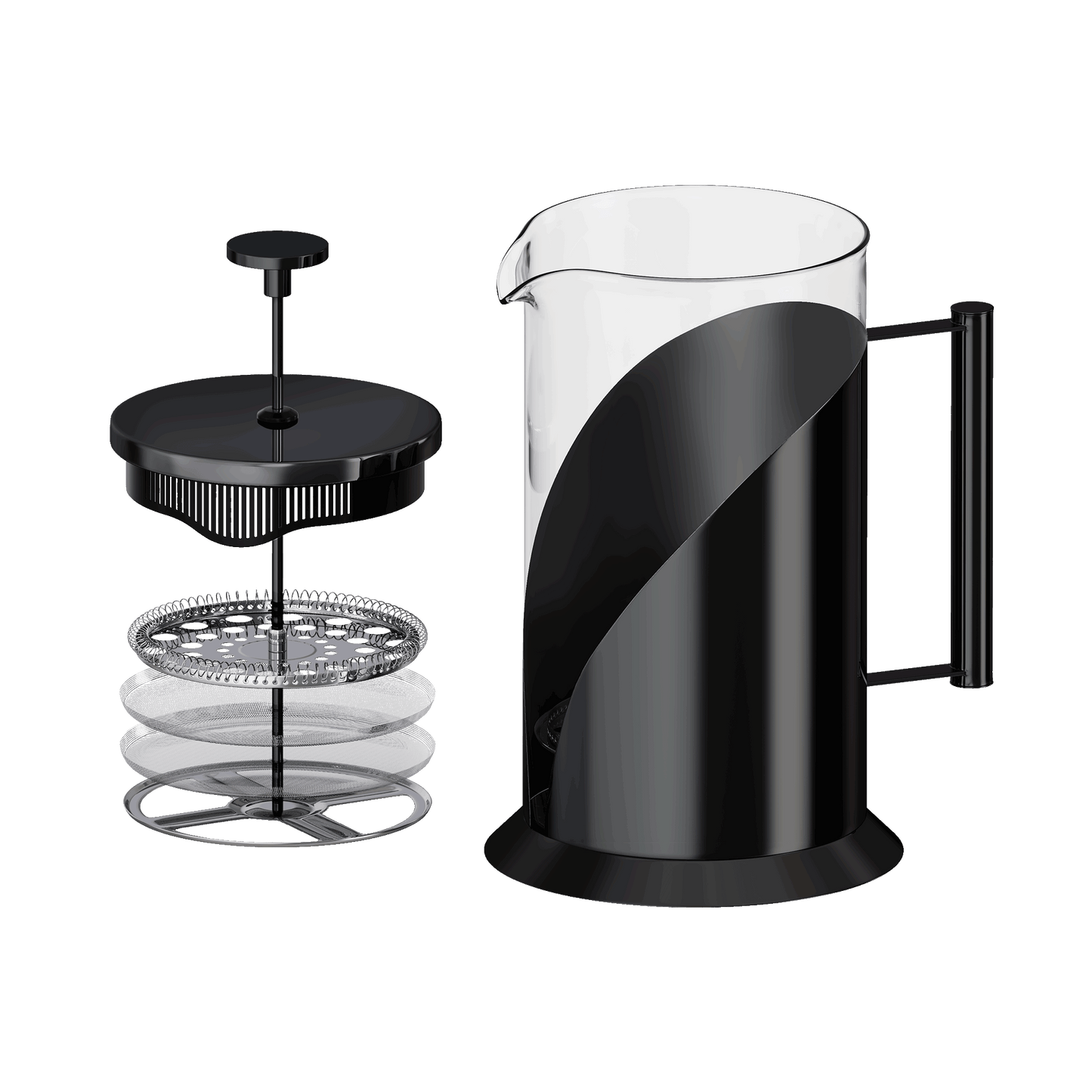 Cafe du Chateau Ritual Series | The Dark Chrome French Press (34 oz)